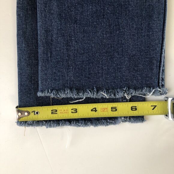 GAP Denim Women’s Cheeky Straight Jeans Medium Indigo Blue Raw Hem Tag Size 2/26 - Picture 9 of 16